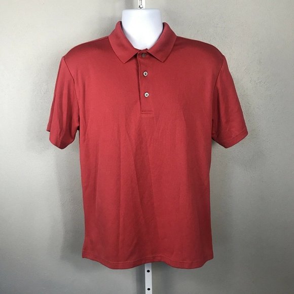 PGA Tour Airflux Golf Men's Collared Polo Shirt ~ Sz M ~ Orange ~ Short Sleeve - Picture 2 of 5